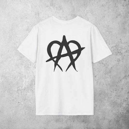 Manageable Anarchy t-shirt in white, alternate view