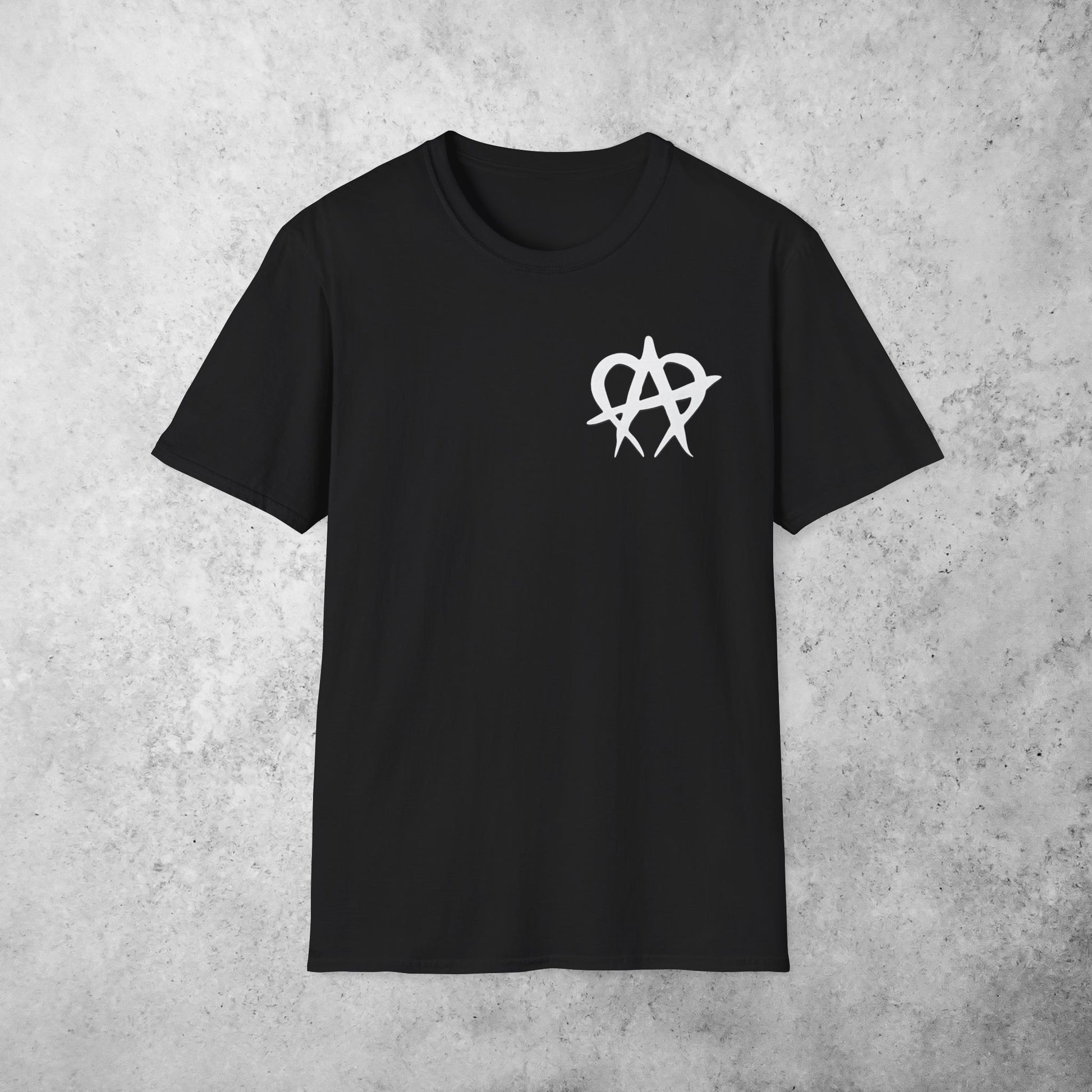 Manageable Anarchy t-shirt in black, front view
