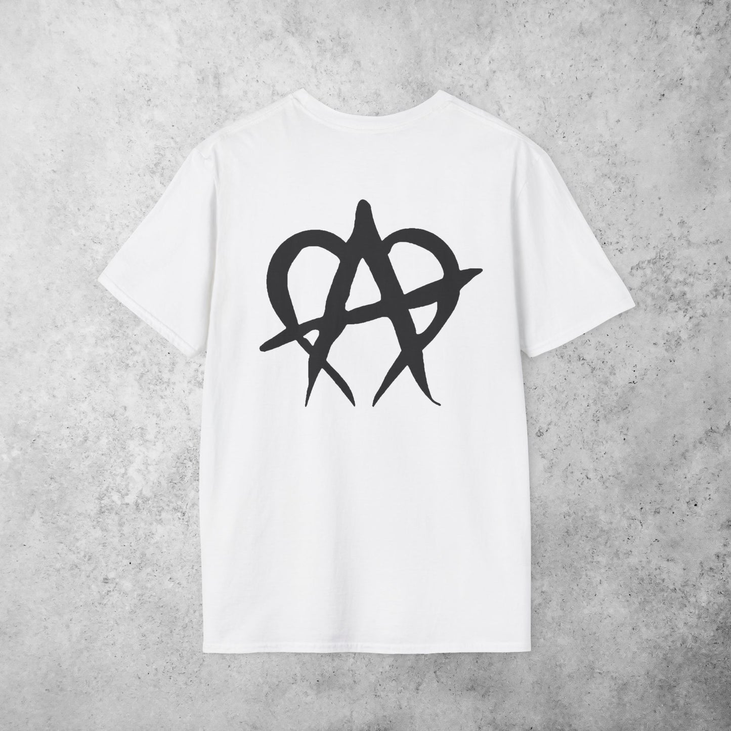 Manageable Anarchy t-shirt in white, alternate view