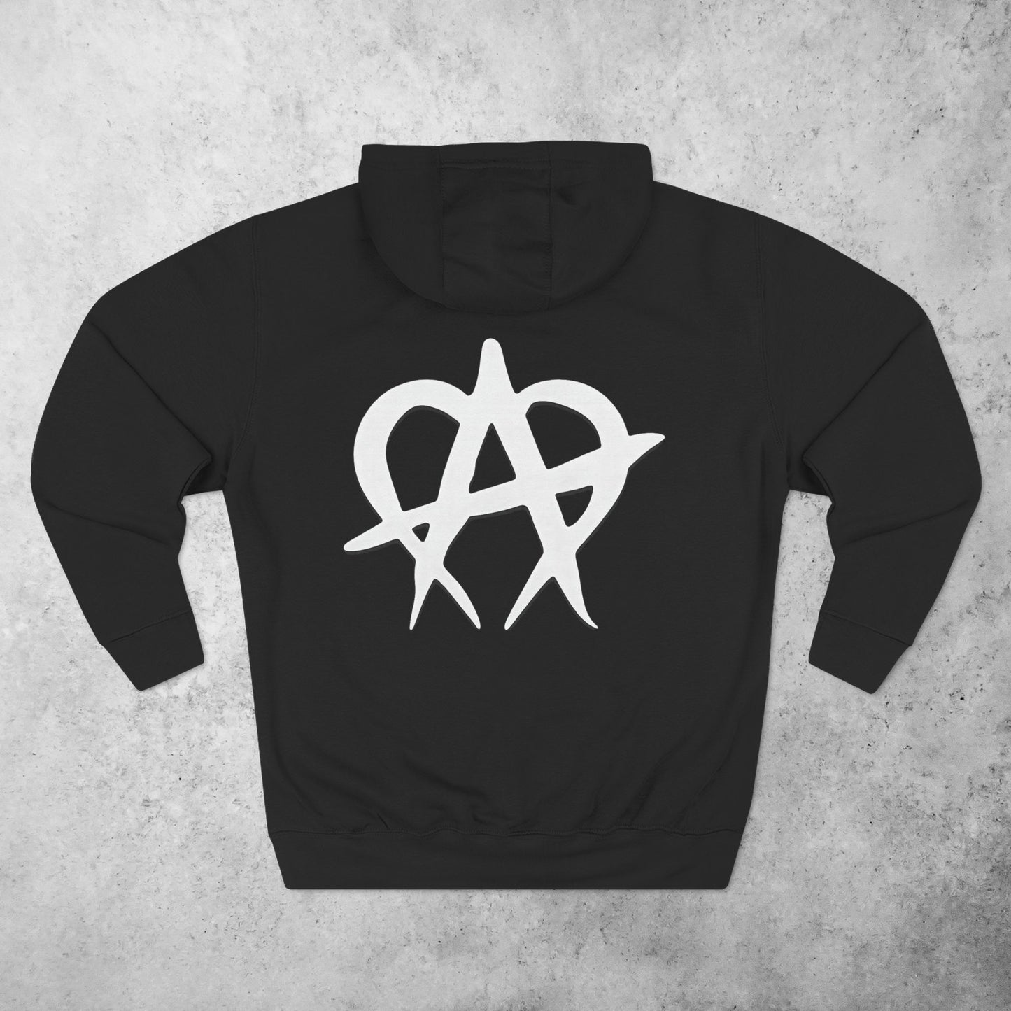 Manageable Anarchy hoodie in black, alternate view