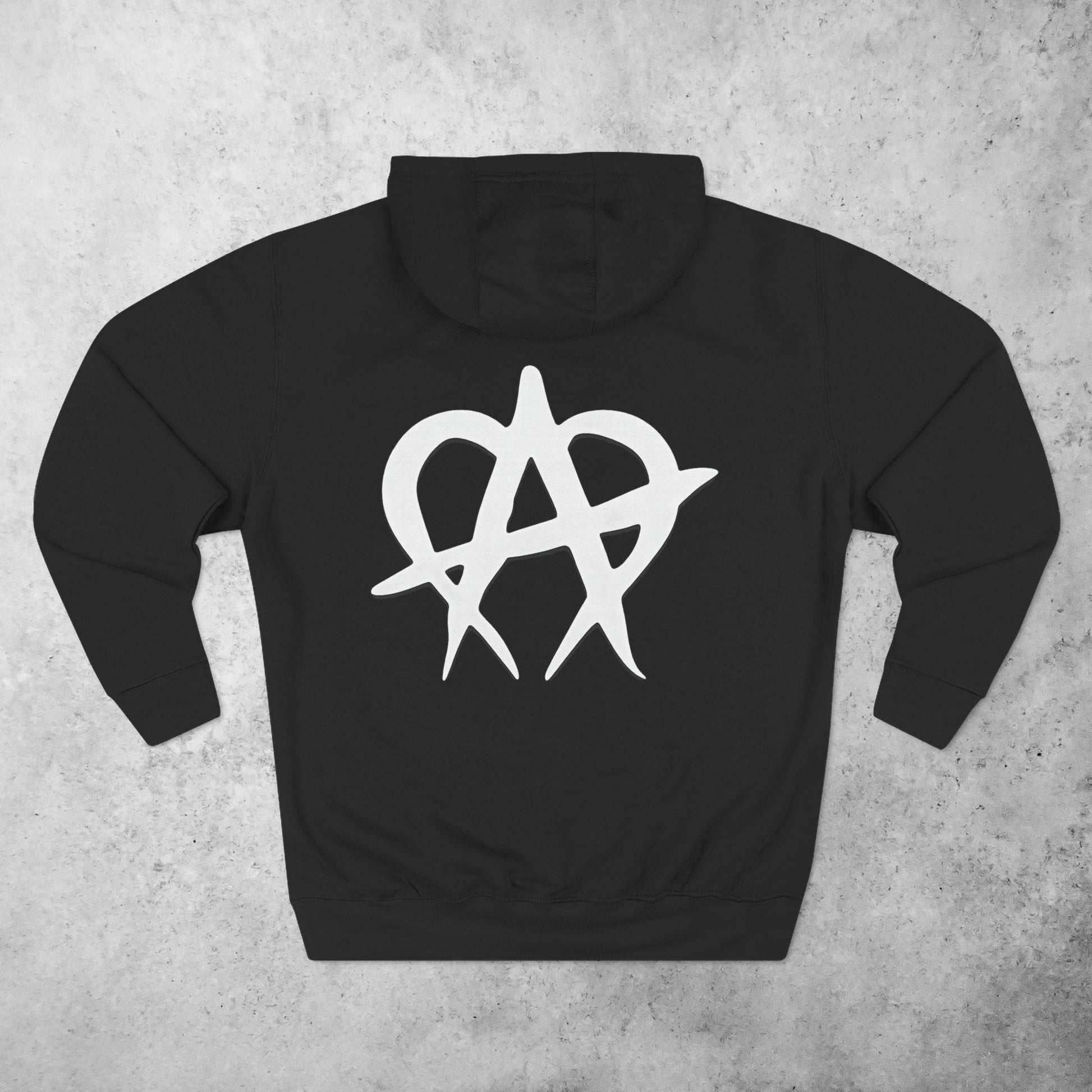 Manageable Anarchy hoodie in black, alternate view