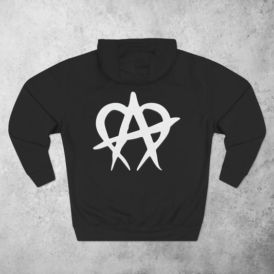 Manageable Anarchy hoodie in black, alternate view