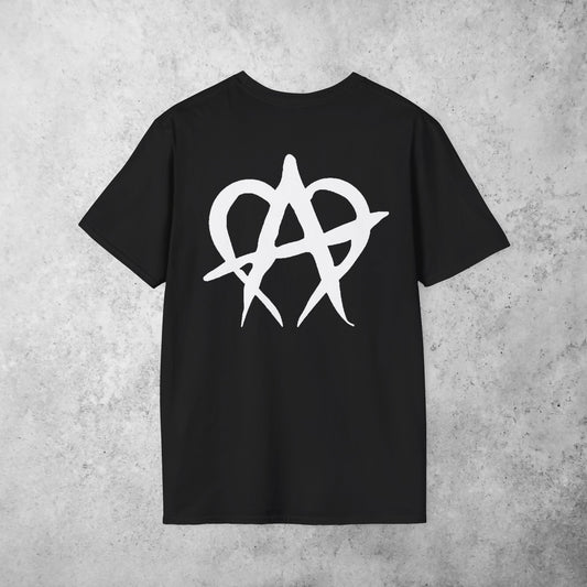 Manageable Anarchy t-shirt in black, alternate view